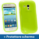 Verde Custodia Lucida TPU Gel per Samsung Galaxy S3 III Mini I8190 Rigida Cover