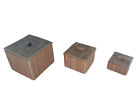 Set tre scatole in legno di bambù