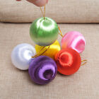30Pcs Silk Thread Ball Colorful Christmas Pendant Snowball Decor (Random Color)