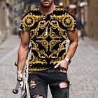 Uomo Moda Barocco Stile 3D T-Shirt Girocollo Unisex Estate Streetwear