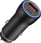 Caricabatterie Auto,Caricatore Auto USB C Fast Charge,Doppia Porta Accendisigari