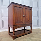 Vintage Jaycee Cupboard Buffet Cabinet Sideboard Traditional Oak Linen Fold