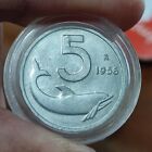 5 lire “Delfino” 1956 in capsula protettiva - riconio