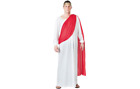 Costume Imperatore Romano Uomo rosso bianco mantello storico tunica carnevale
