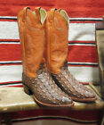 Stivali stivale texani country western cowboy uomo 43 boots coccodrillo cognac