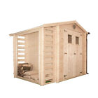 Ava - casetta da giardino con legnaia in legno di pino 265x250 cm