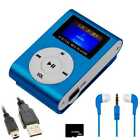 Riproduttore Musica MP3 Player+Cuffia+Cable Mini USB+Scheda Micro SD 8 GB Blu