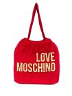 LOVE MOSCHINO - Borsa a tracolla velvet con logo - Rosso