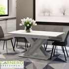 Tavolo allungabile rettangolare moderno design 140/180cm bianco cemento IVONNE
