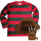 Adult Mens Freddy Krueger Halloween Fancy Dress Costume Outfit Nightmare