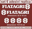COD-143 FIATAGRI Adesivi Kit 6 Pezzi CON SPIGA PER TRATTORI AGRICOLI FIAT