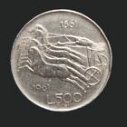 Rara moneta argento 500 Lire centenario unità Italia 1861 - 1961