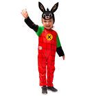 Bing Coniglietto Costume Completo con Cuffia Rosso Verde Nero Bambino