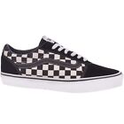 Vans Mens Ward Checkered Low-Top Canvas Trainers Sneakers - Black/True White