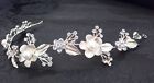 Diadema fiori ORO perle perline di cristallo da sposa tiara capelli fascinator