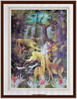 india arte indiana stampa induista con divinità Govinda (vishnu) nella foresta