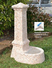 Fontana giardino esterno pietra e marmo, + rubinetto e piletta, h 75 cm