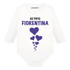 Body divertente neonato a maniche lunghe Io tifo la Fiorentina