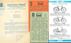 Prospectus TERROT 1933 Vélos Bicyclettes + Tarifs 1936 - 1939 + Courrier Coureur
