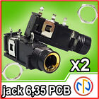 2X JACK MONO FEMMINA 6,3 mm da PCB THT Connettore Audio