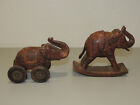 Antichi elefantini giocattolo in legno di provenienza indiana