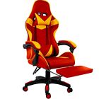 Sedia gaming scrivania poltrona PC ufficio regolabile ecopelle giallo rosso