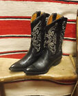 Stivali stivale texani country western cowboy uomo ricamato vitello nero 46