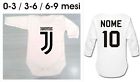 Body neonato maniche corte,lunghe Baby Shirt Juve Juventus Nome,Numero 0369 mesi
