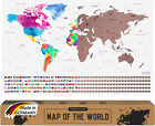 ® Mappa Del Mondo Da Grattare - 68 X 43 CM - Idee Regalo - Mappamondo Da Grattar