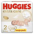 (TG. Taglia 2 108 Pannolini) Huggies Extra Care Bebè Pannolini, Taglia 2 (3-6Kg