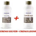 STANHOME crema per pulire (1 silver argento)  +  (1crema legno) Totale 2 Pezzi