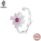 S925 Sterling Silver Iris Cross Opening Ring Fashion Women Gifts Jewelry Voroco
