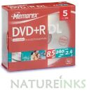 5 Memorex DVD+R DL 2.4x DVD Dual Double Layer Discs 8.5GB 240 mins  RECORDER