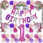 Palloncini decorazioni compleanno unicorno bambina 1 compleanno 1 anno set 51 pz