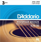 Corde per Chitarra Acustica EJ16-3D Set Corde EJ Phosphor BRZ RND WND, 12-53