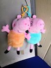 2 x Peppa Pig Mummy And Daddy Pig Coin Purses Soft Plush Toys W/Clip by e One