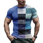 Maglietta da uomo alla moda slim fit vintage a quadri abbigliamento attivo musco
