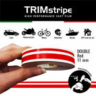 Trim Stripes Strisce Adesive per Auto 2 Fili, Rosso, 11 mm x 10 Mt