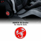 Adesivi 3D per Sedili Fiat 500 Abarth, Scorpione Rosso, 2 Pezzi, Diametro 60 mm