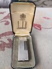 DUNHILL Gasoline Lighter Vintage Swiss Silver + original box
