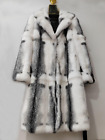 Women Natural Rabbit Fur Coat Outewear Coats New Long Turndown Collar Overcoat