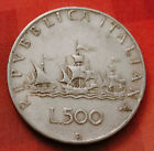 Moneta 500 lire argento Repubblica Italiana - Caravelle