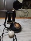 Antico vecchio telefono a candeliere in ottone antico cigno apparecchio vintage