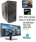 COMPUTER PC DA GAMING INTEL CORE i7 POSTAZIONE COMPLETA 16 GB GTX SSD MONITOR 22