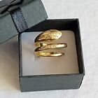 Anello Serpente in oro giallo 18k ct 18 k carati 750 vintage con veri diamanti