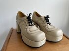 Vintage 70s Platform Shoes. Size 8 26.5cm Hardly Worn. Stacks. 2” 1970 Leather