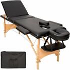 Lettino Massaggi Professionale per estetista e fisioterapia 3 Zone in PU nera