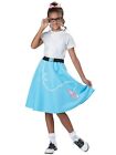 50s Greaser Rock Roll 1950s Sock Hop Retro Girls Costume Blue Poodle Skirt L/XL