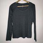 Mda by Madonna Black Long Sleeve blouse sweatshirt pull over Stretchy size:XL