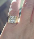 anello sigillo mignolo diamanti 0.60 ct oro giallo 18kt diamonds seal pinky ring